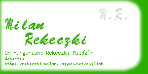 milan rekeczki business card